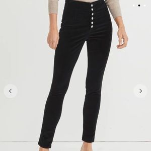 NWT Veronica Beard Jean Black Velvet Debbie High Rise Skinny Size 28 Pants.